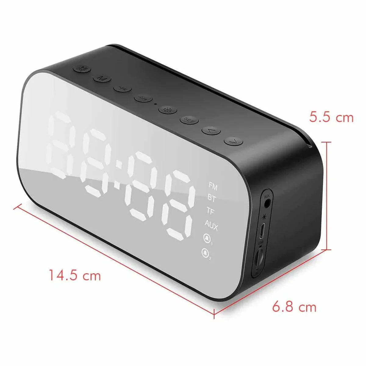 HAVIT M3 Alarm Clock Wireless Speaker- Black - Image 3
