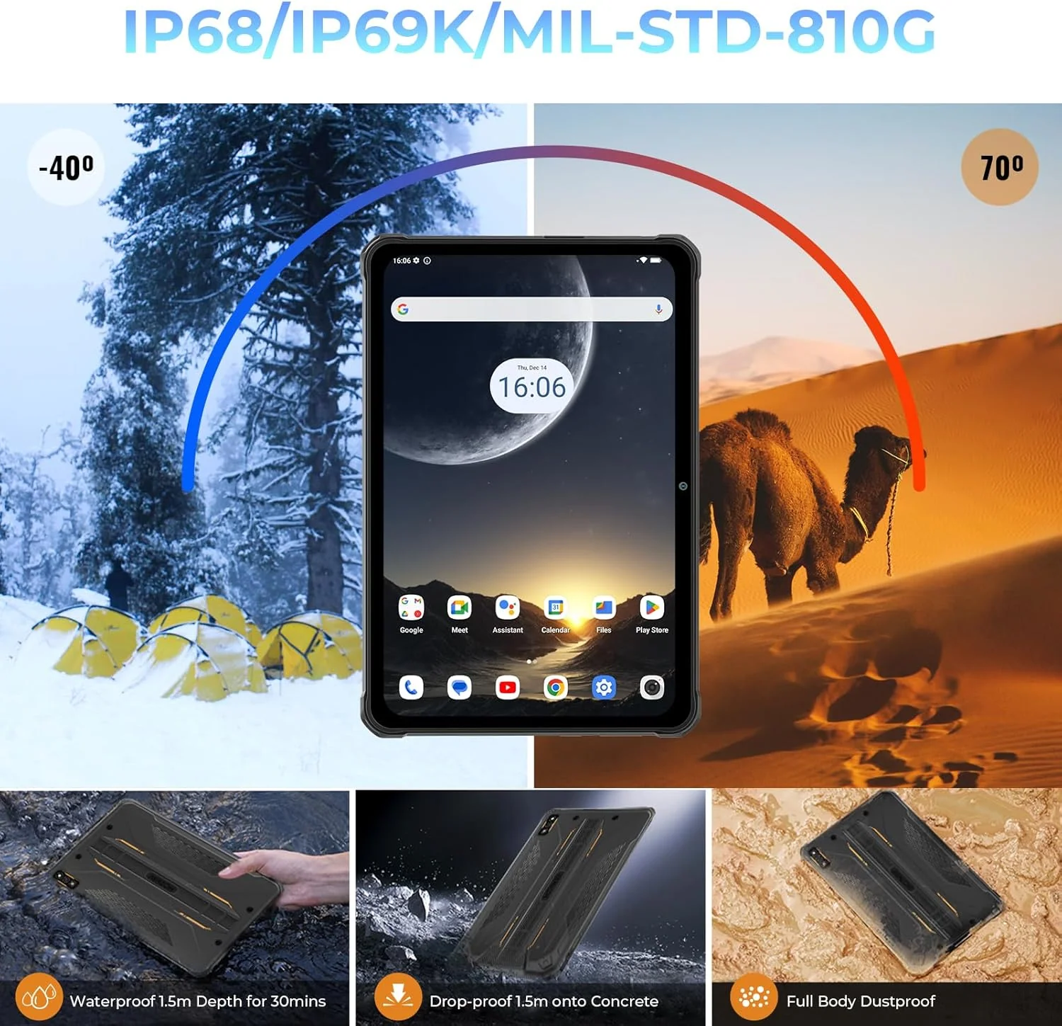 HOTWAV R7 Rugged Tablet Android 13, 15600mAh 10.1 Inch HD+ Waterproof Tablet - Image 5