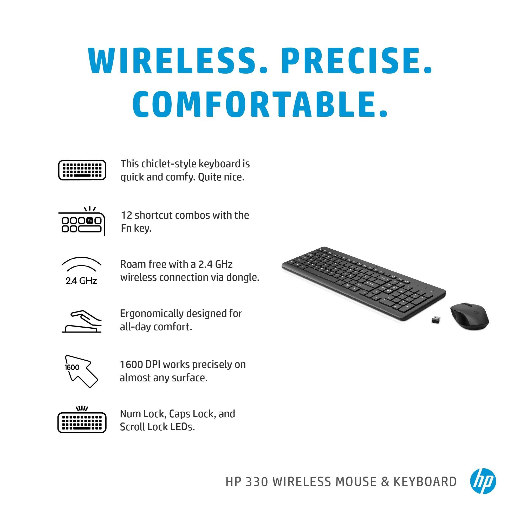 HP 330 Wireless Mouse and Keyboard Combo - Image 3