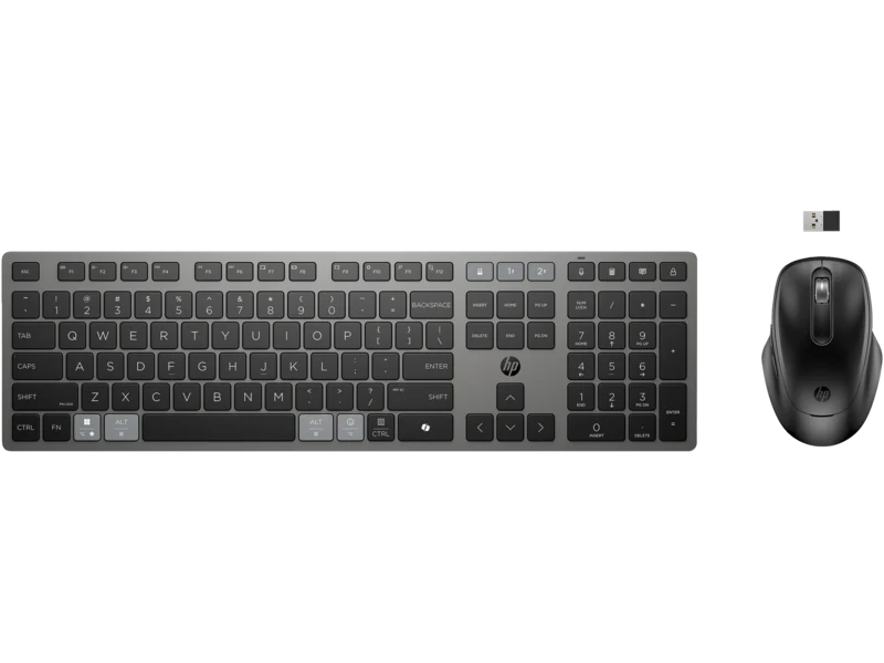 HP 725 Multi-Device Rechargeable Wireless Keyboard and Mouse Combo