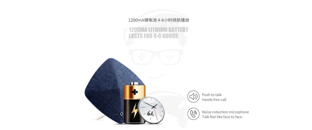Joyroom M03 Portable Fabric Design Bluetooth Stereo Speaker with Built-in MIC - Image 3
