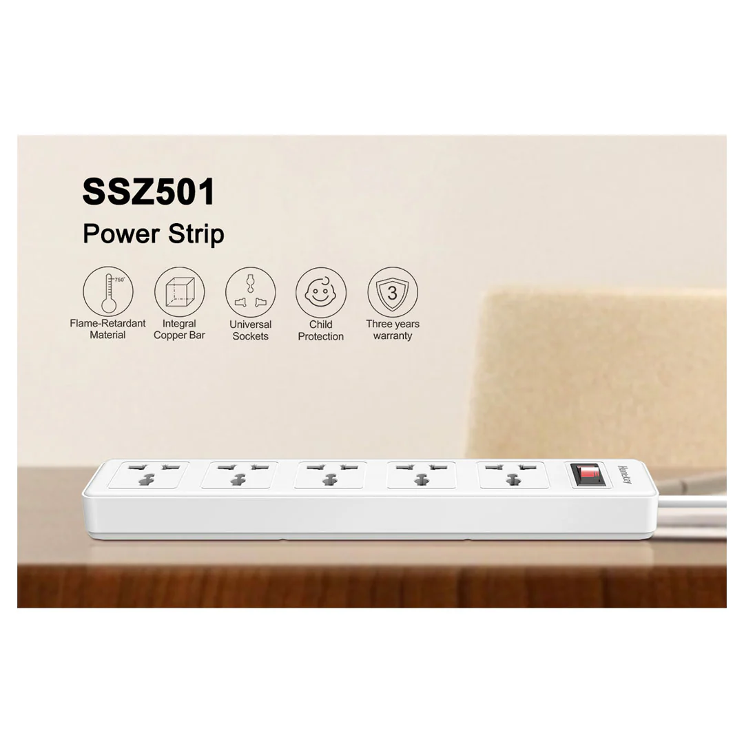 Huntkey PZC502 Power Strips Universal Standard 3M -5 Sockets - Image 2