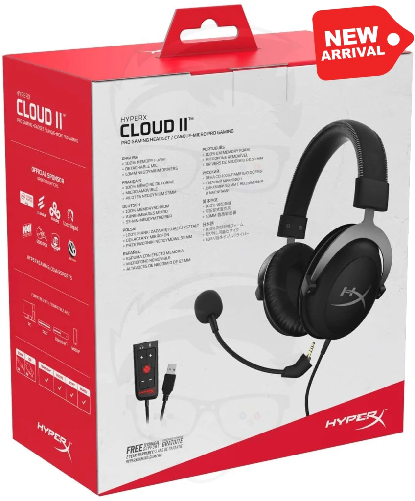 HyperX Cloud II - Gaming Headset, 7.1 PC, PS5, PS4, Xbox Series X|S, Xbox One – Gun Metal - Image 3