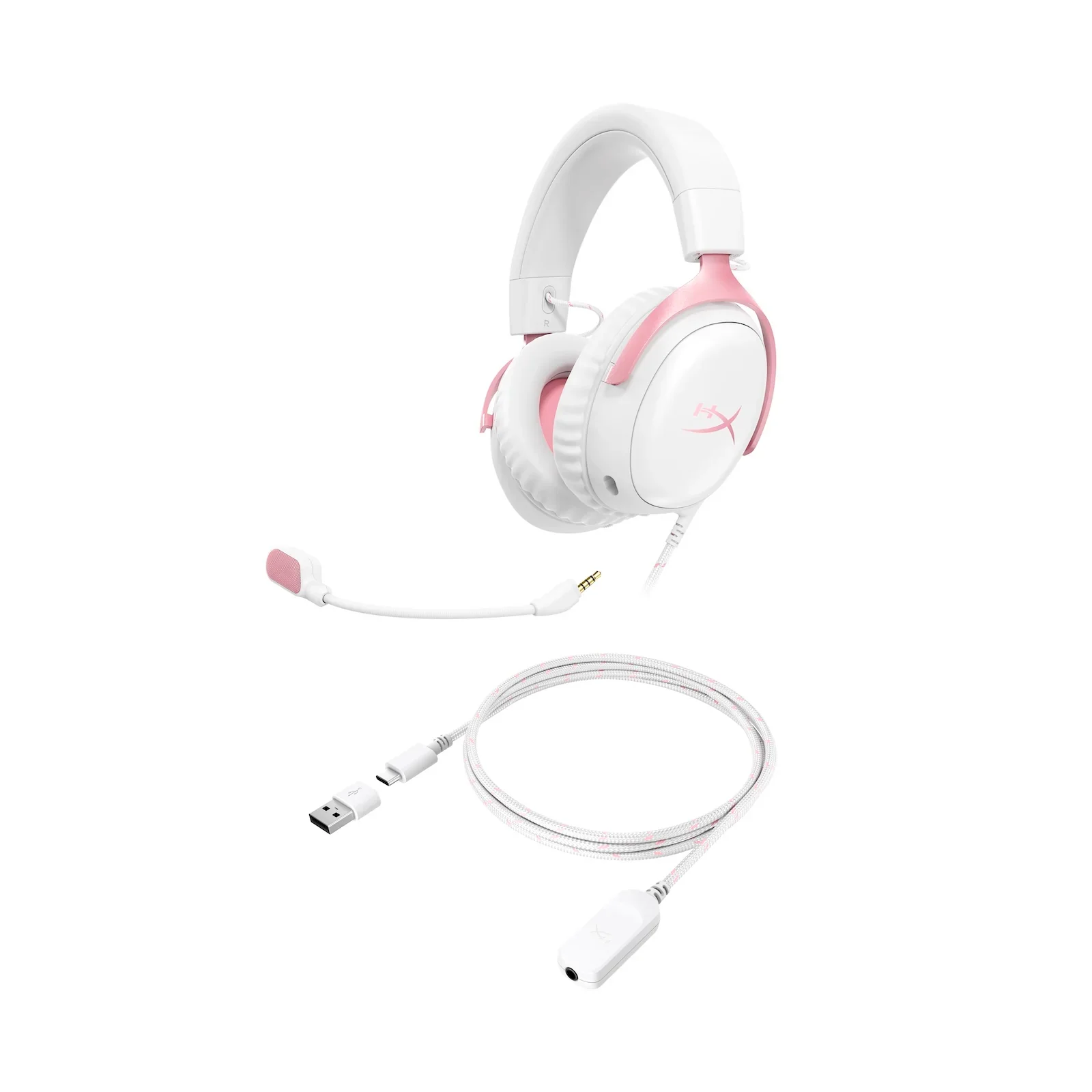 HyperX Cloud III – Wired Gaming Headset ( PINK-WHITE ) - Image 3