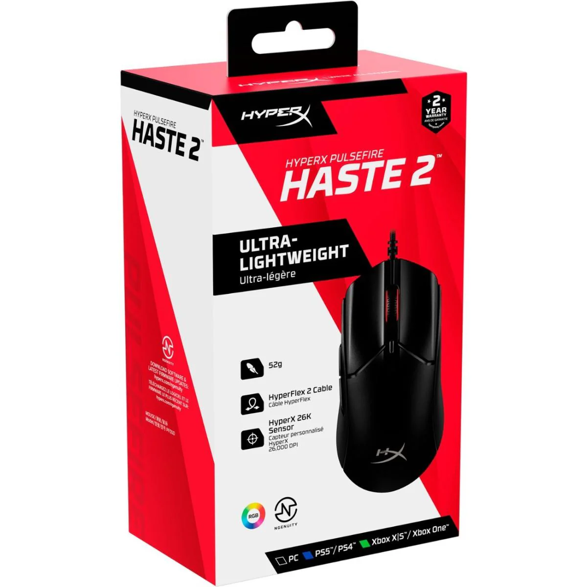 HyperX Pulsefire Haste 2 Wired Up to 26000 DPI, Exceptional 8000Hz Polling Rate Gaming Mouse