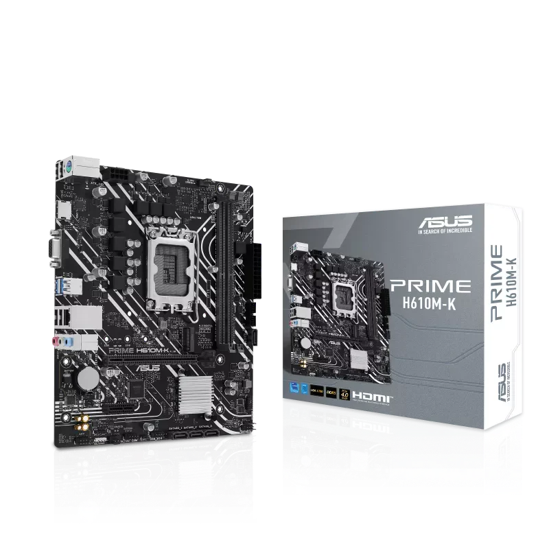 ASUS PRIME H610M-K (LGA 1700) , DDR5, PCIe 4.0, M.2 slot micro-ATX Motherboard