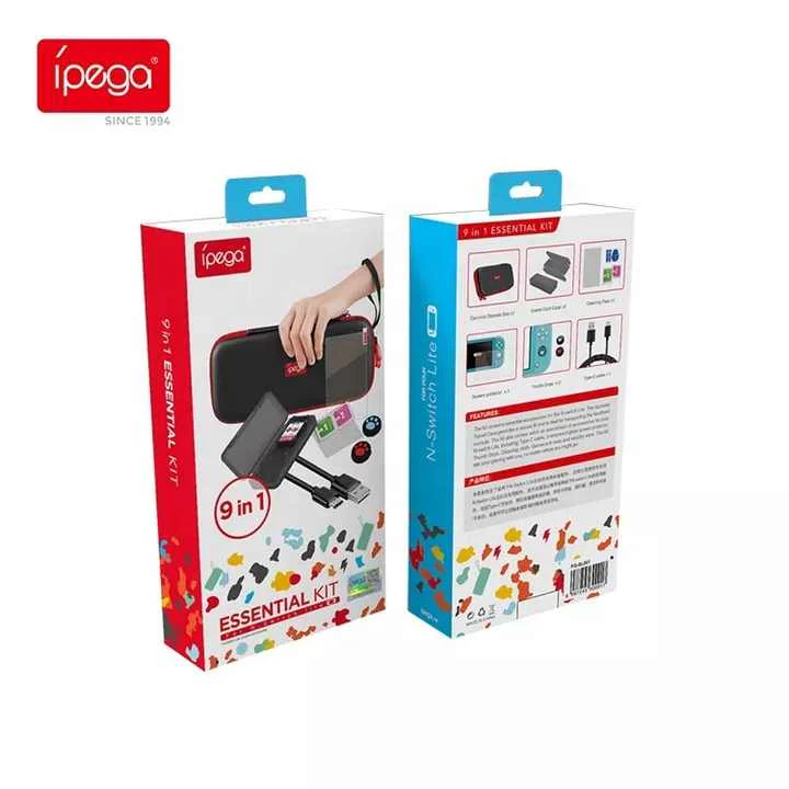 iPega 9 in 1 Accessories Kit For Nintendo Switch Carrying Bag Cover Protector For NS Lite Storage Case Set - Image 2