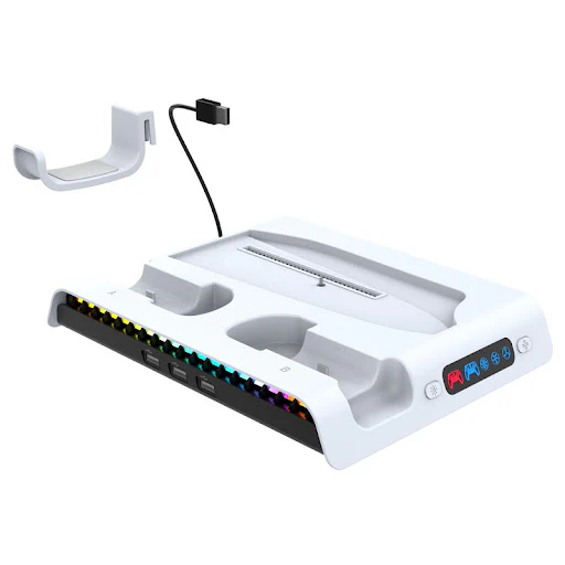 iPega Charging Dock Cooling Fan RGB For Playstation 5 Slim Both Disc and Digital Editions Charging Base Stand Station - Image 3