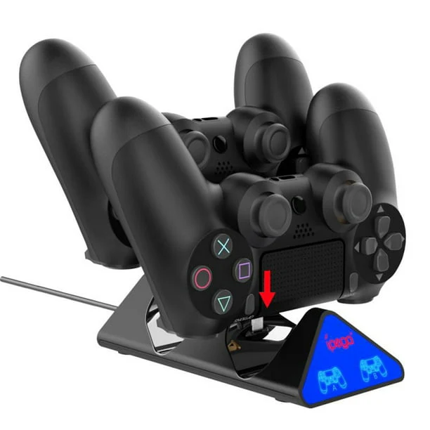 iPega Controller Charger with Dual Charging Ports USB Charging Station Dock with LED-Indicator - Black - Image 2