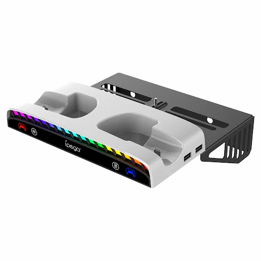 IPEGA PS5 Slim Console Multi-Functional Wall Mount Charging Dock for PS5 Console with RGB Light - Image 2