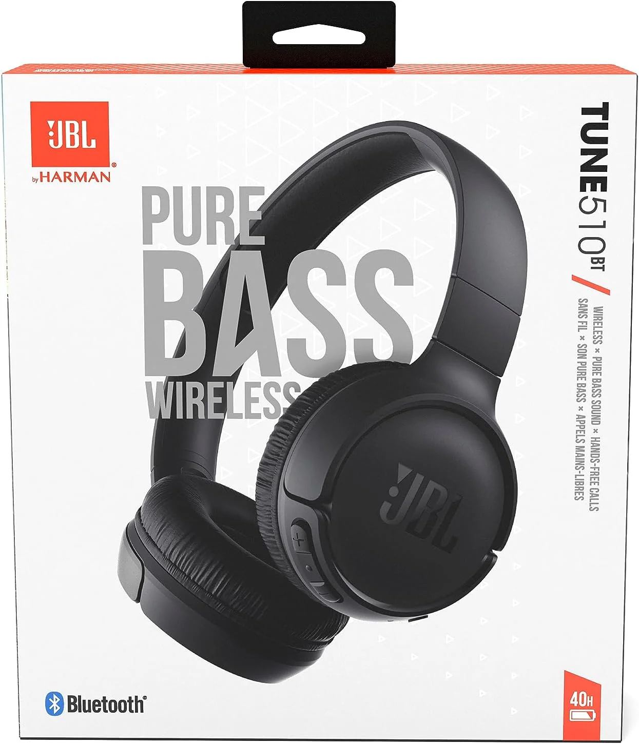 JBL Tune 510BT Wireless Headphones with Purebass Sound - Black HEADSET - Image 2