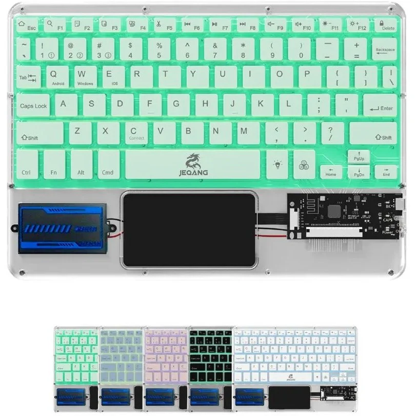 JEQANG JB-329 Wireless BT Ultra Thin Charging Keyboard - Green - Image 2