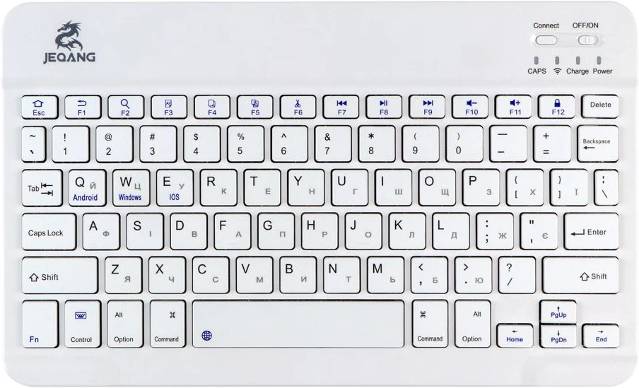 JEQANG JB-330 Wireless BT Ultra Thin Charging Keyboard - White