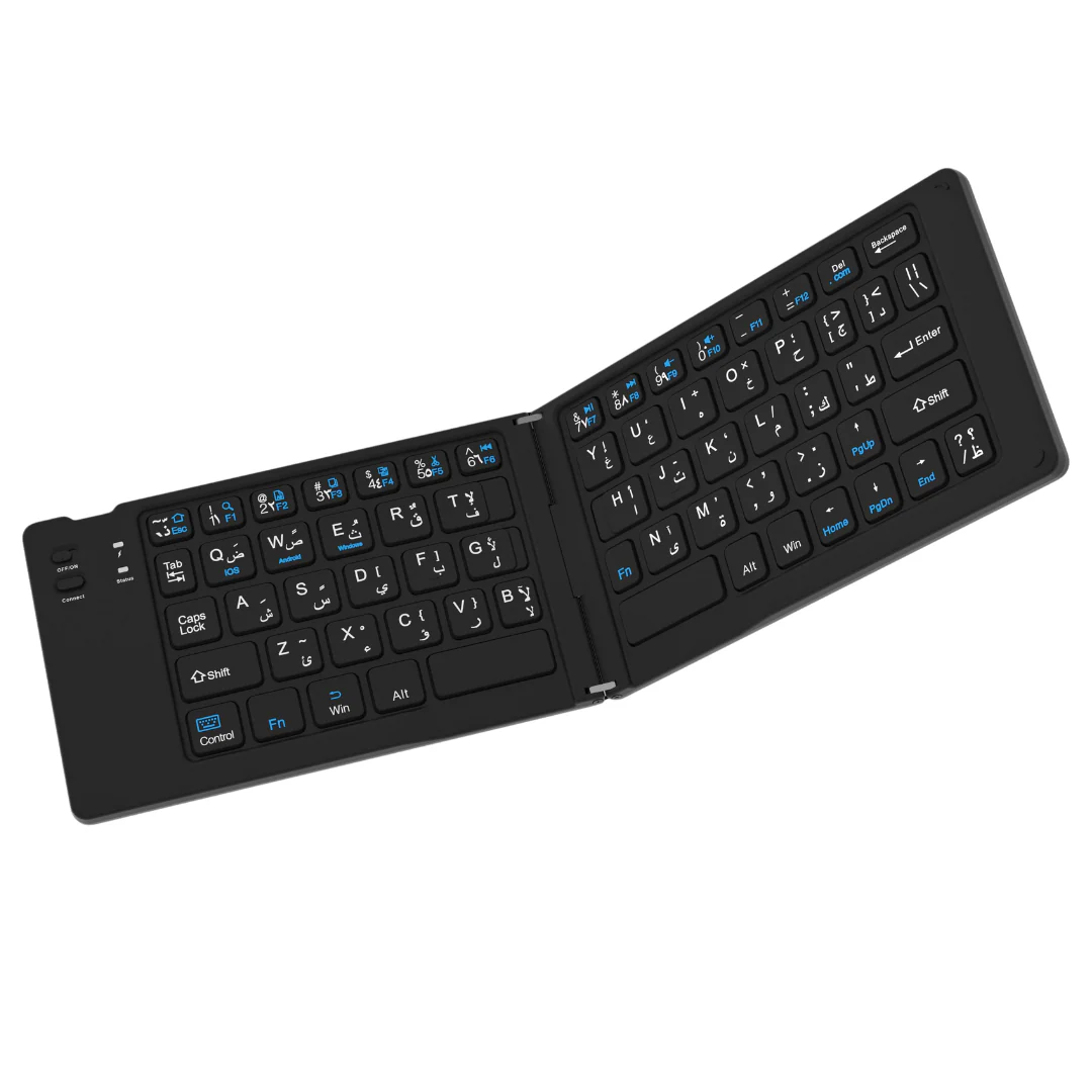 JEQANG JB-828 Wireless+BT Folding Keyboard - Black - Image 2