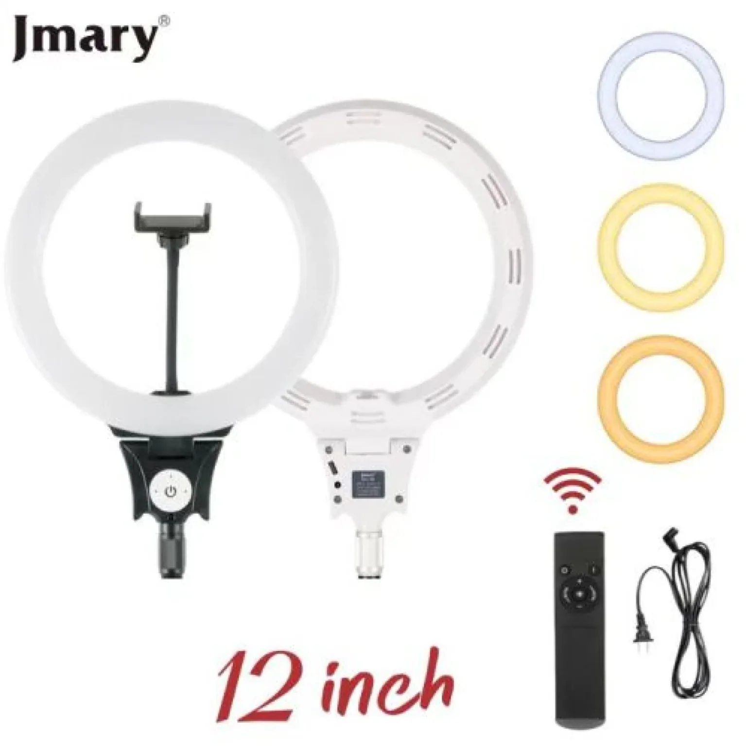 Jmary 12 Inch Selfie Ring Light With Remote & Stand - Black - Image 2