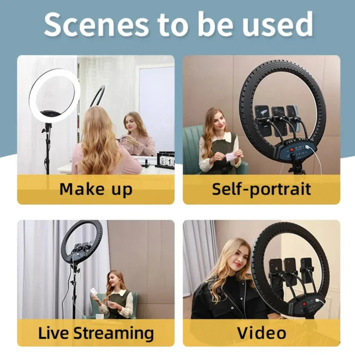 Jmary FM-19RS 19 Inch LED 60W Selfie Ring Light LCD Display - Image 3