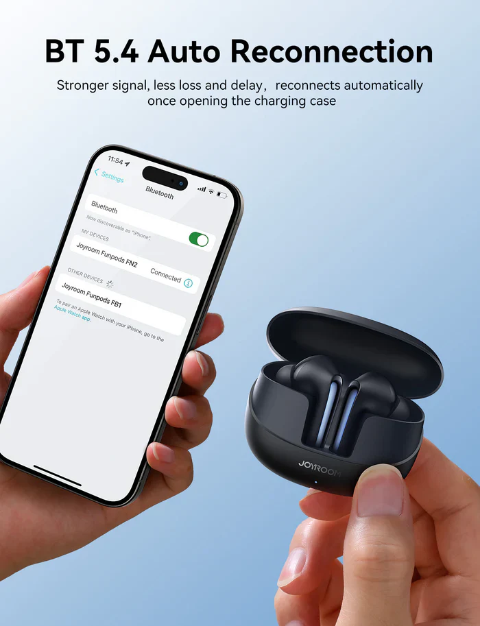 JoyRoom Funpods Series JR-FN2 ANC+ENC True Wireless Earbuds - White - Image 2
