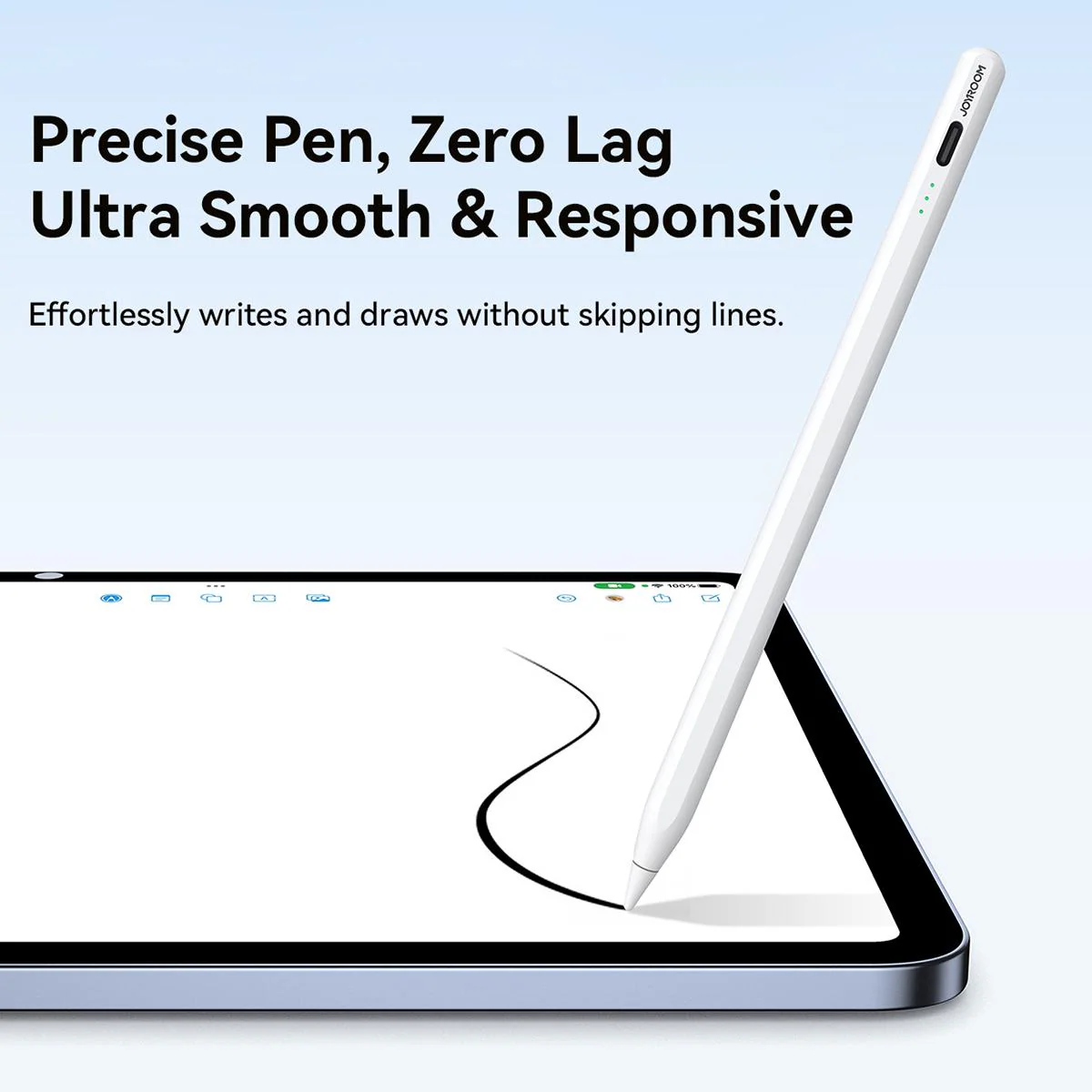 JOYROOM JR-A15 PRO Active Capacitive Pen (Including 2 Spare Nibs) - White - Image 3