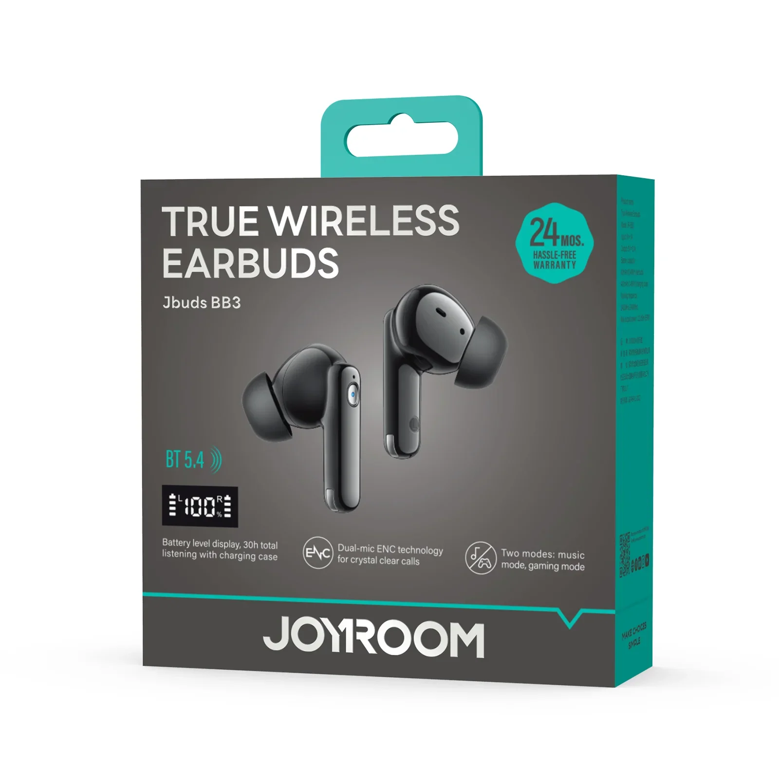 JoyRoom JR-BB3 TWS Earbuds - Black - Image 8