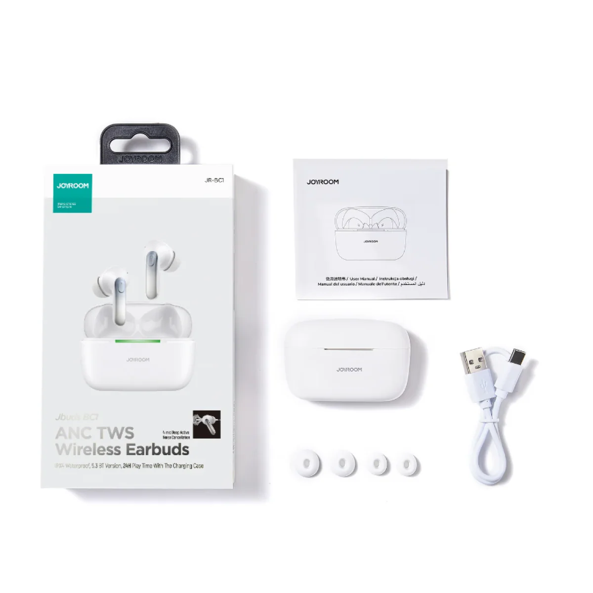 JOYROOM JR-BC1 True Wireless ANC Earbuds-White - Image 2