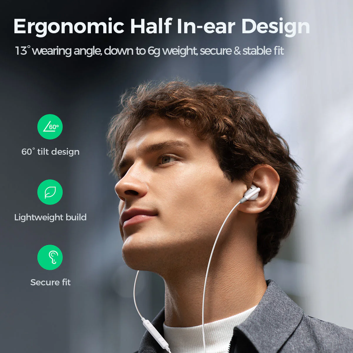 JOYROOM JR-EW01 Half -Ear wired Earphones - Image 3