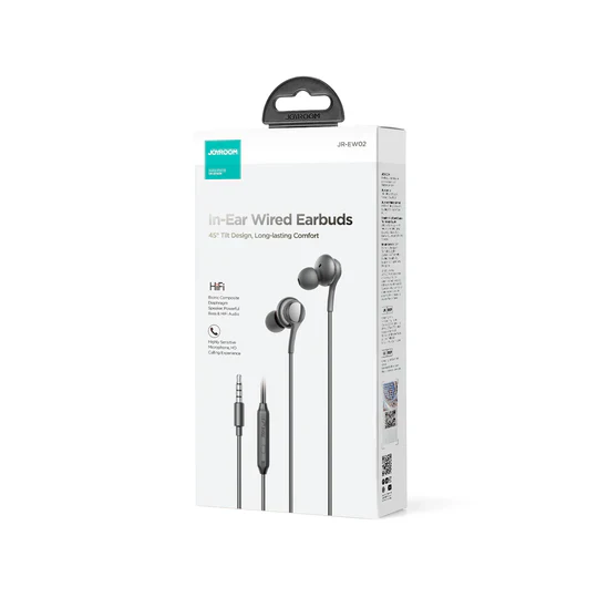 Joyroom JR-EW02 Wired Series In-Ear Wired Earbuds - Black - Image 2