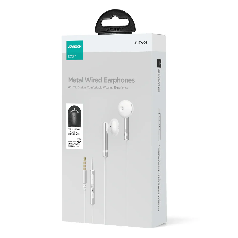 Joyroom JR-EW06 Wired Series In-Ear Wired Earbuds - White - Image 2