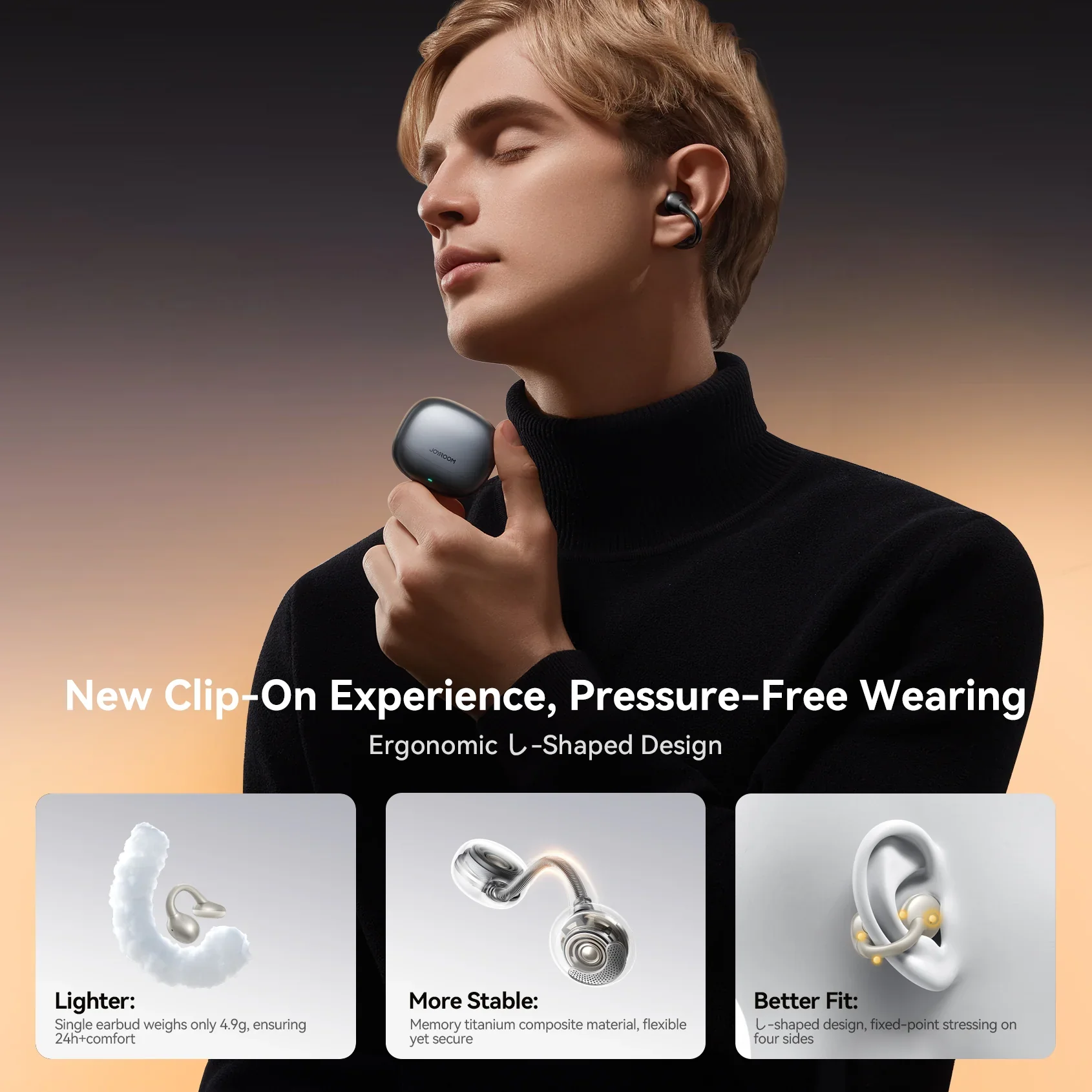 JoyRoom JR-OE3 TWS Earbuds - Black - Image 3