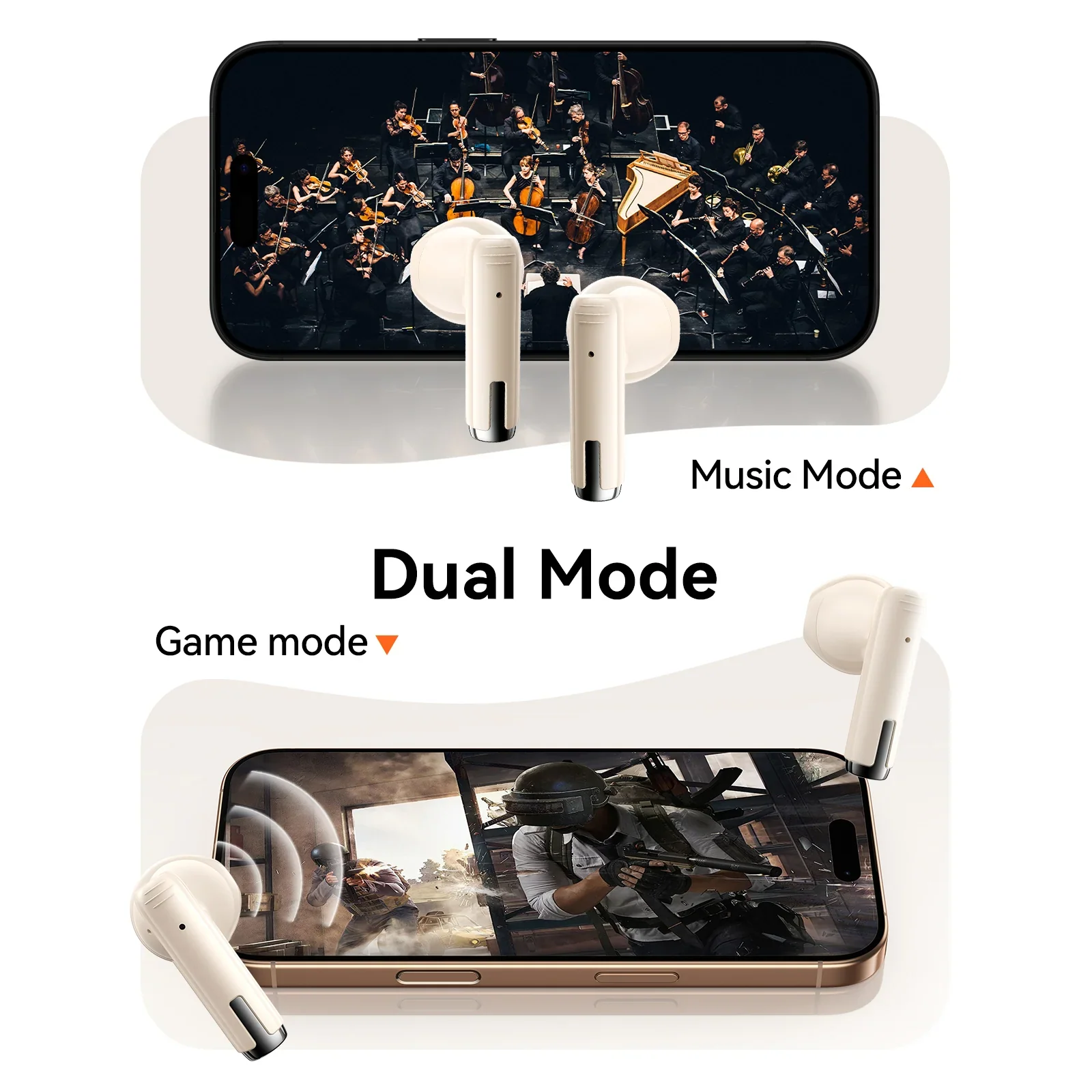 Joyroom JR-PB3 TWS Bluetooth Earphones - Beige - Image 3