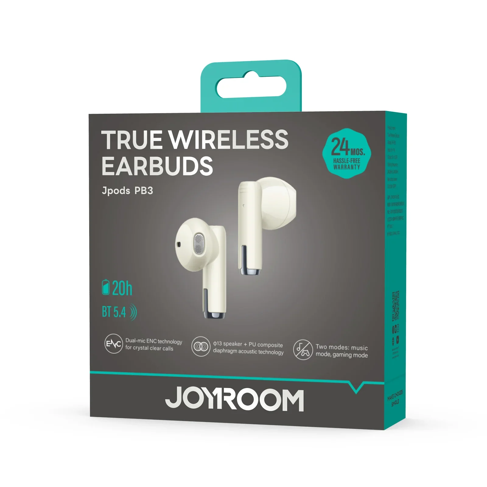 Joyroom JR-PB3 TWS Bluetooth Earphones - Beige - Image 4
