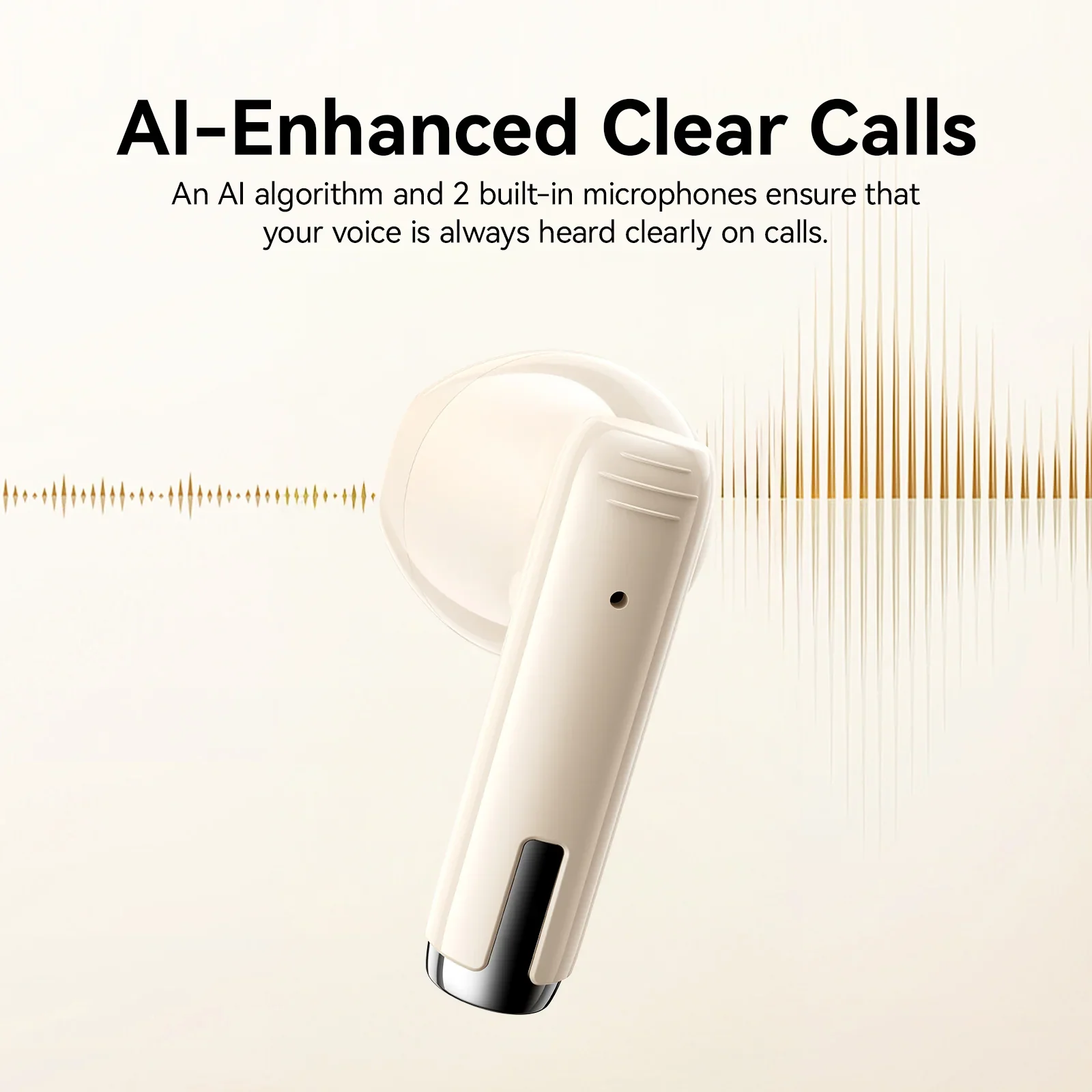 Joyroom JR-PB3 TWS Bluetooth Earphones - Beige - Image 6