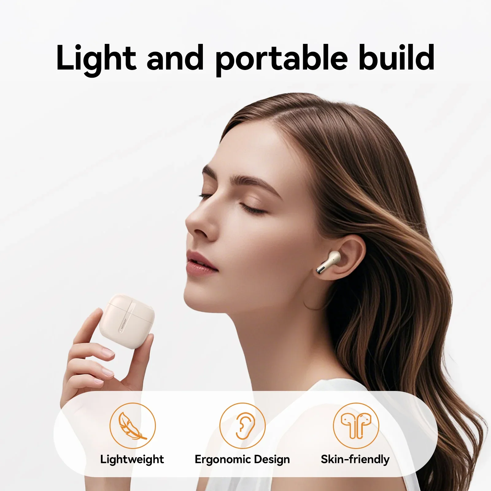 Joyroom JR-PB3 TWS Bluetooth Earphones - Beige - Image 8