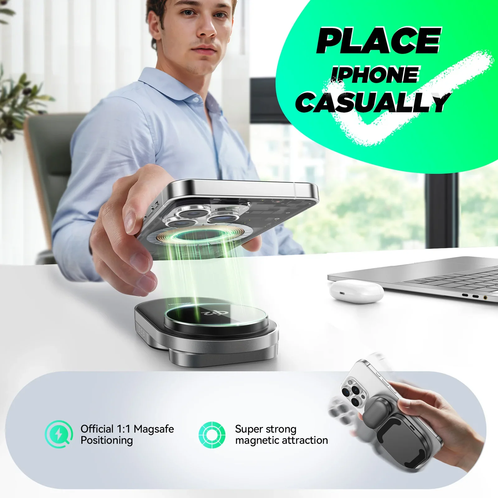 JOYROOM JR-W17 Qi2 3 in1 Wireless Charger - Image 4