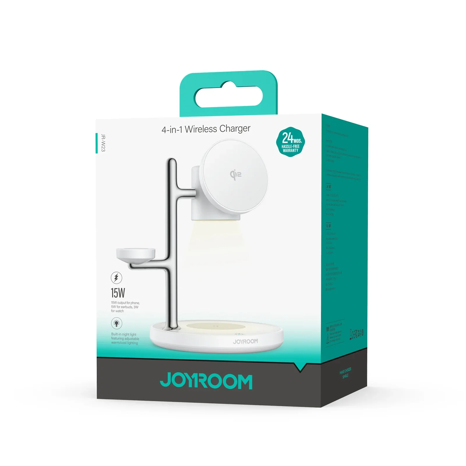 JOYROOM JR-W23 Qi2 4in1 Wireless Charger-White - Image 2