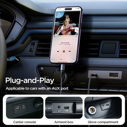 JOYROOM SY-A06 Audio-Transfer Series AUX Audio Cable (Lightning to 3.5mm) 1.2m-Black - Image 4