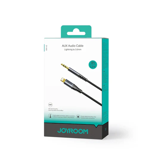 JOYROOM SY-A06 Audio-Transfer Series AUX Audio Cable (Lightning to 3.5mm) 1.2m-Black - Image 5