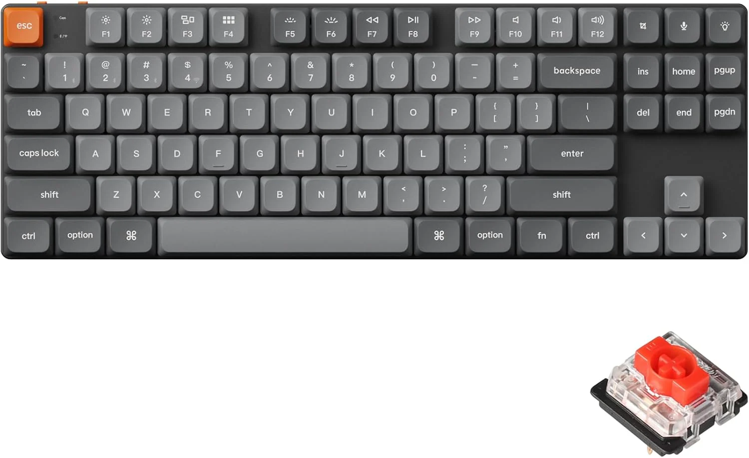 Keychron K1 Max Swappable Gateron RGB Backlight Red Switch Low profile Wireless Keyboard