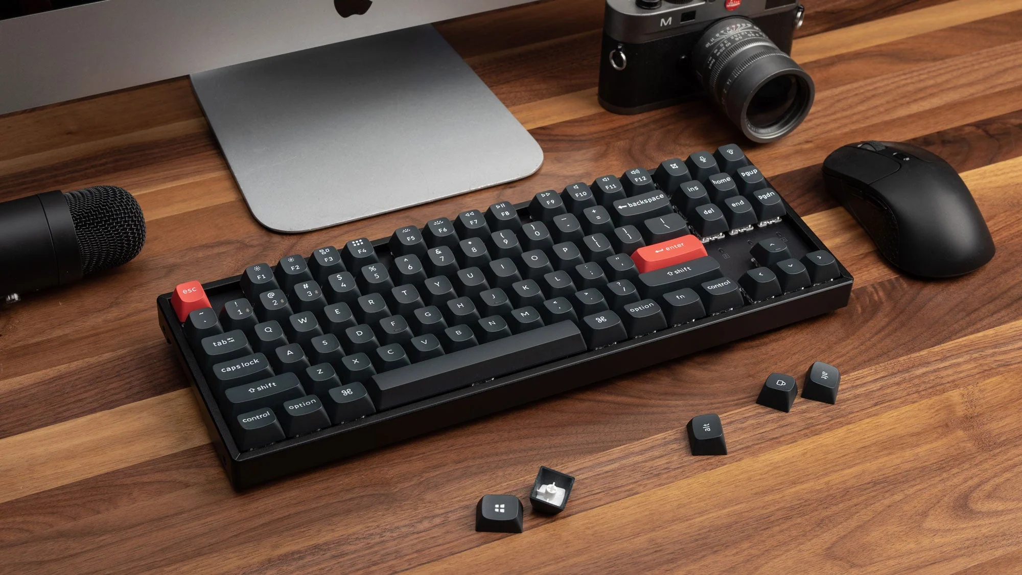 Keychron K8 Pro Swappable RGB Backlight Aluminum Red Switch Wireless Keyboard- Black - Image 2