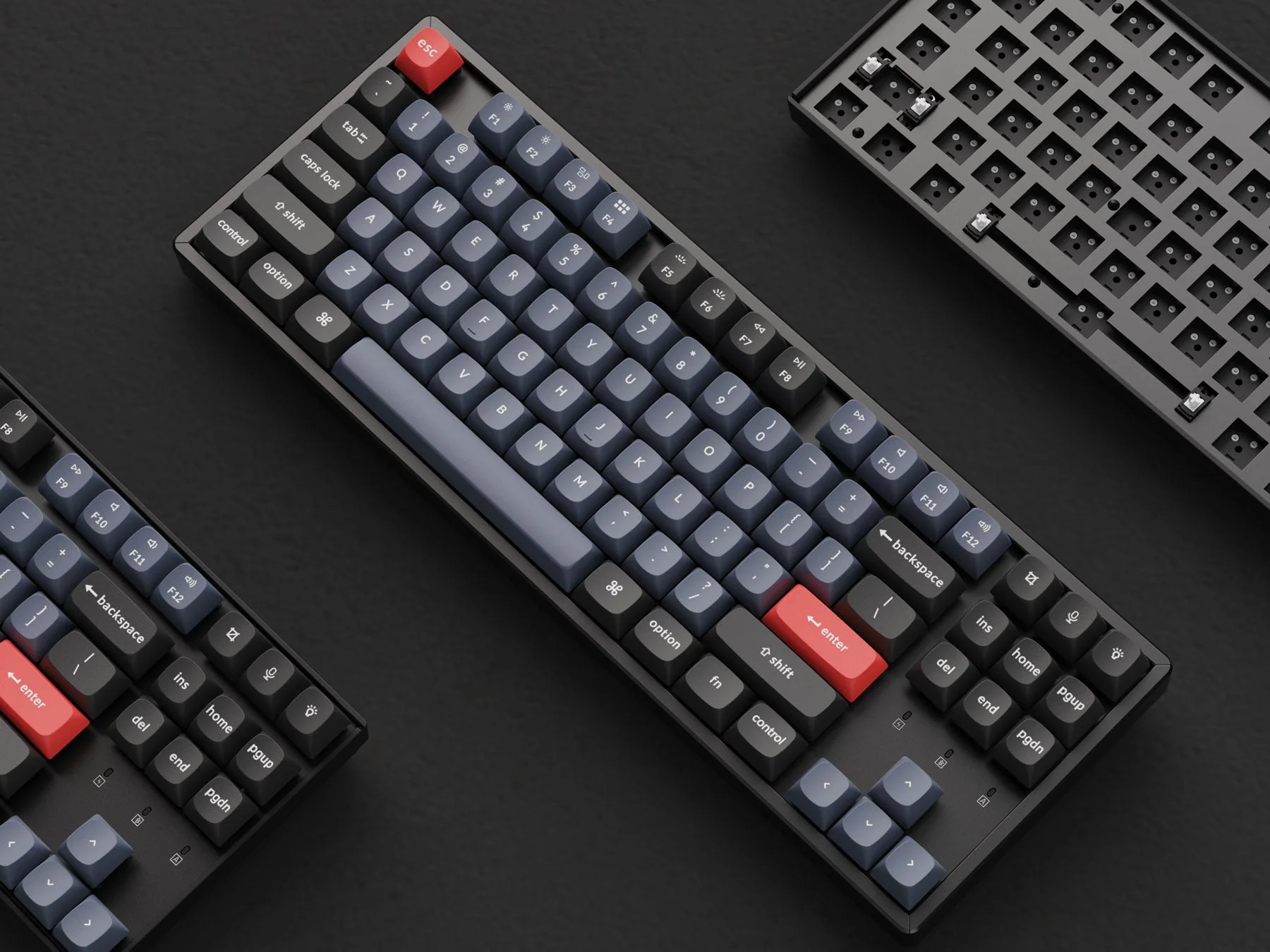 Keychron K8 Pro Swappable RGB Backlight Aluminum Red Switch Wireless Keyboard- Black - Image 3