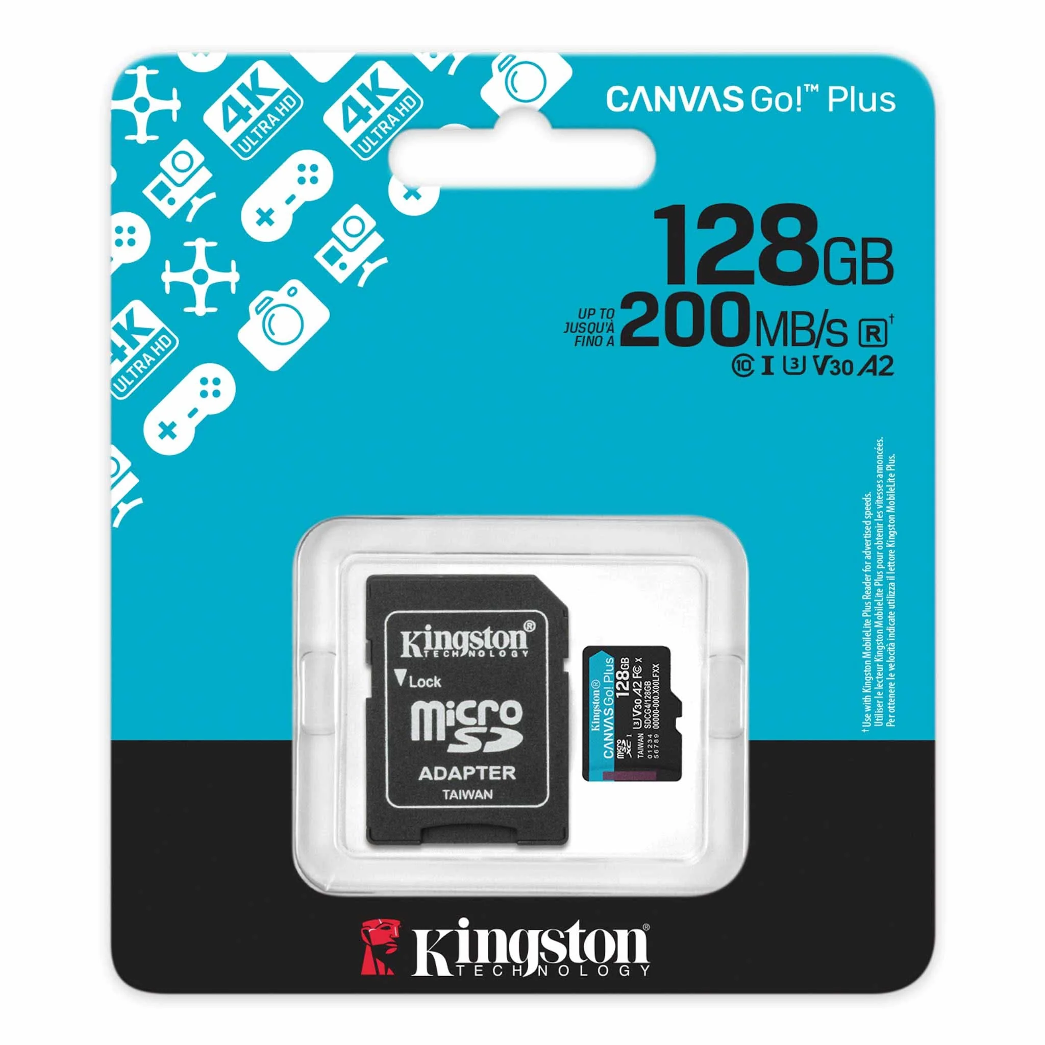 Kingston 128GB microSDXC Canvas Go Plus 200MB/s Read