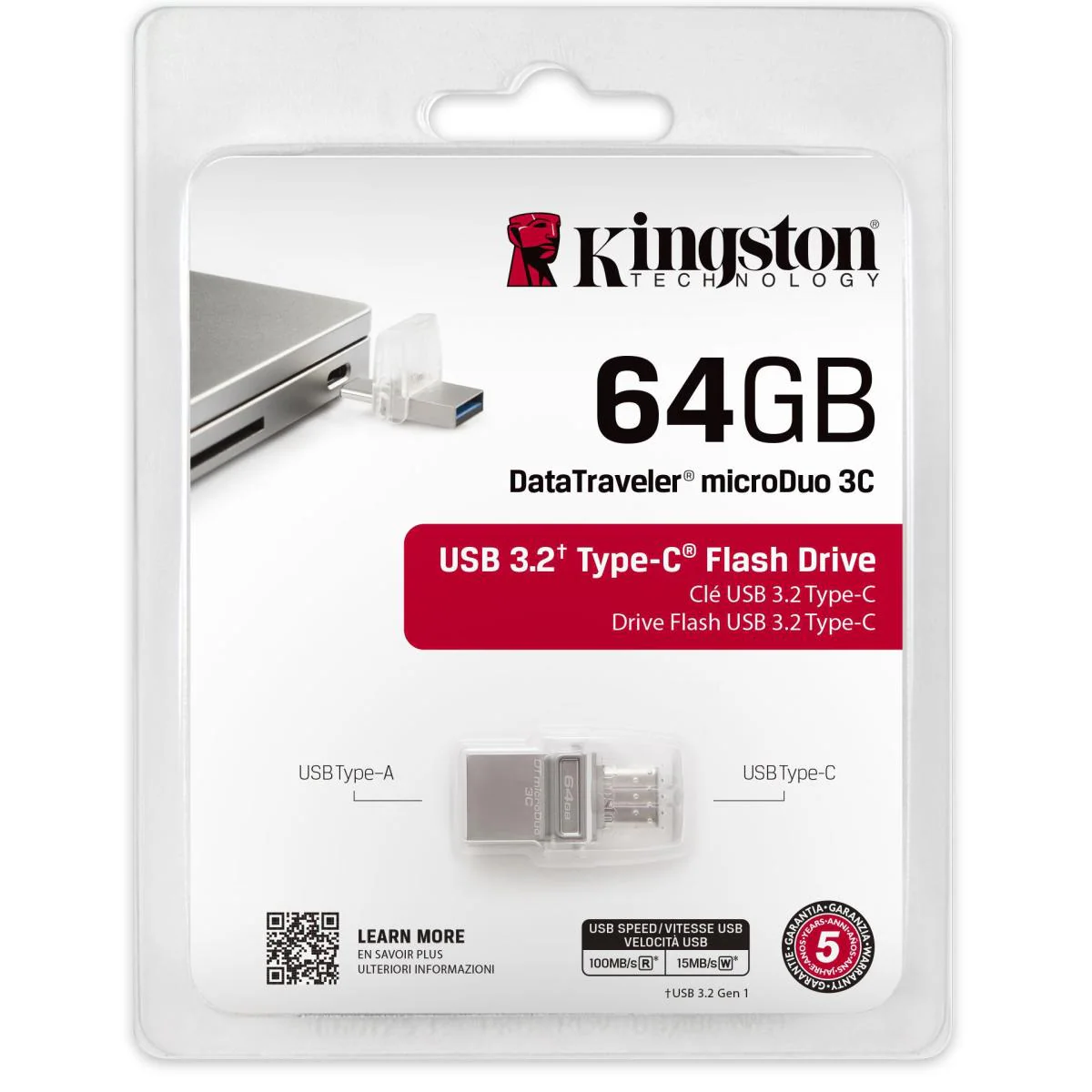 Kingston 64GB DataTraveler DUO USB 3.1 Type-C