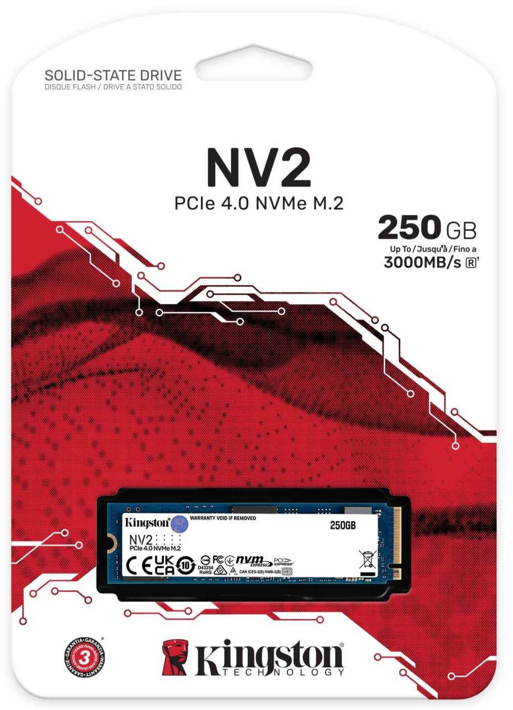 Kingston NV2 250GB PCIe 4.0 NVMe SSD M.2