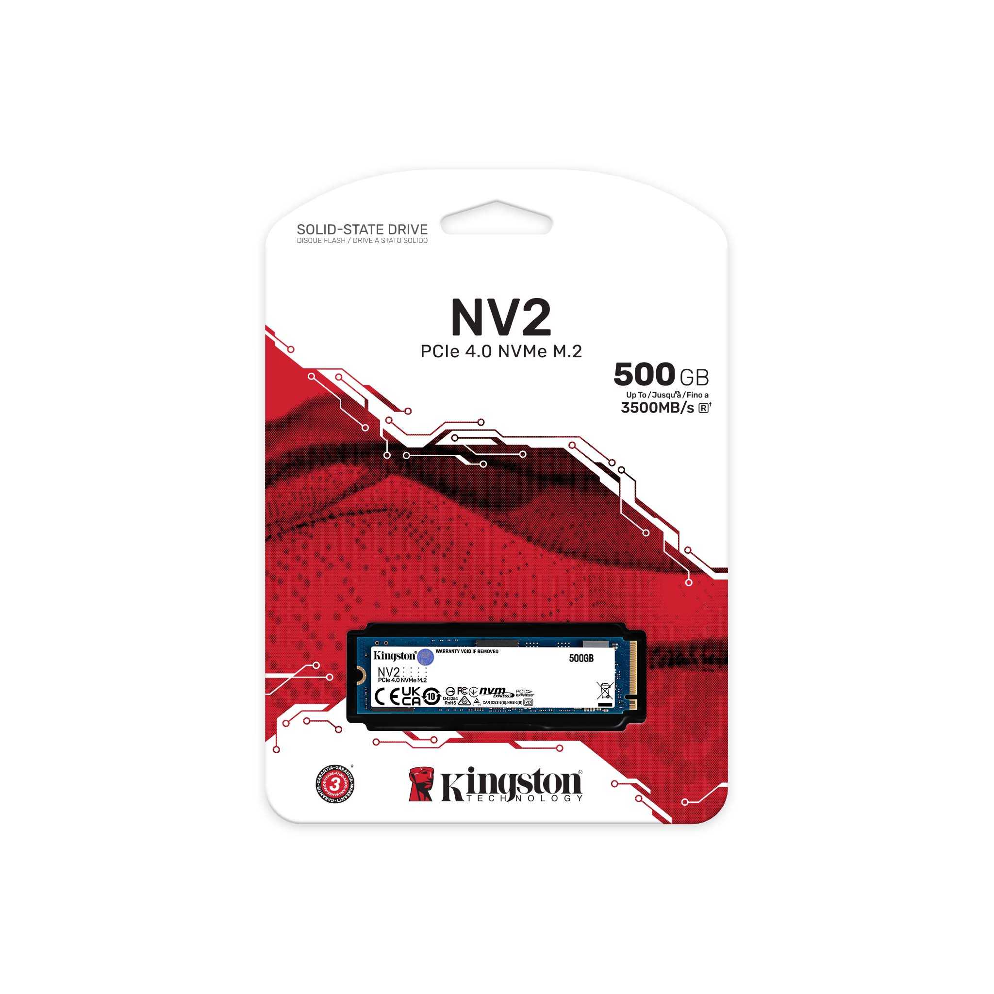 Kingston NV2 500GB PCIe 4.0 NVMe SSD M.2