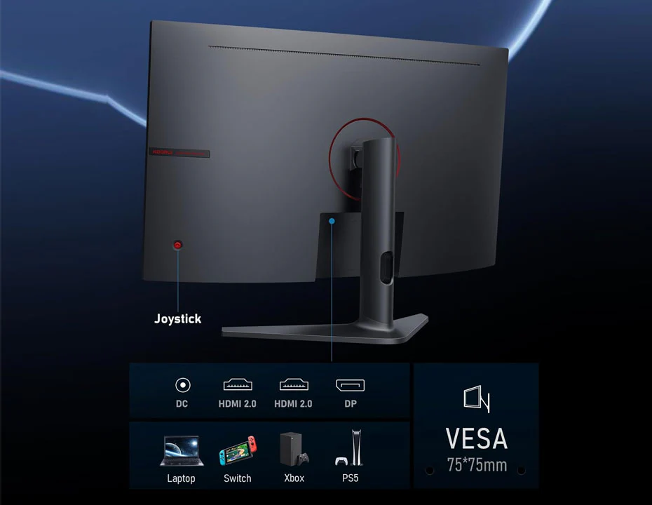 KOORUI 32E6QC 31.5 inch QHD 2K 170Hz 1MS VA GAMING MONITOR - Image 4