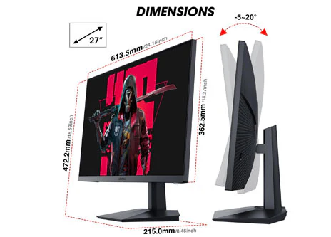 KOORUI GN02 27 inch FHD 1920*1080 240 Hz 1ms GAMING MONITOR - Image 5