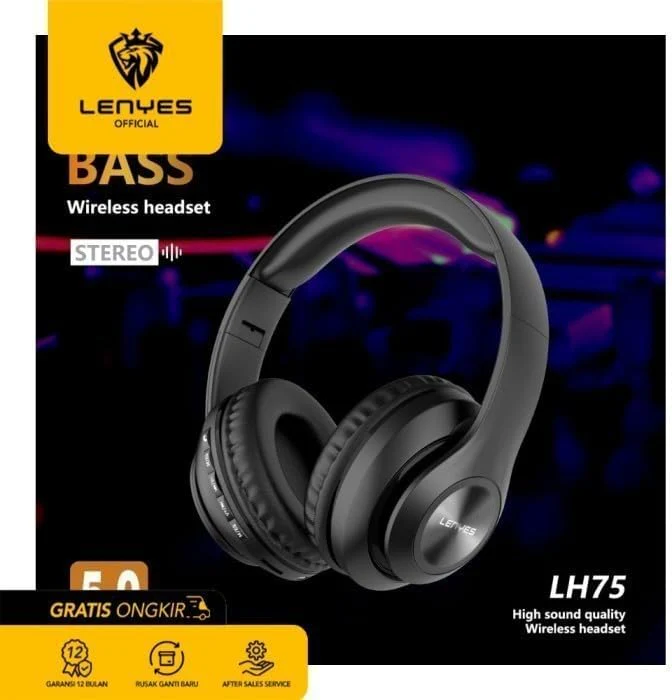 LENYES BASS STEREO WIRELESS HEADSET - Image 3