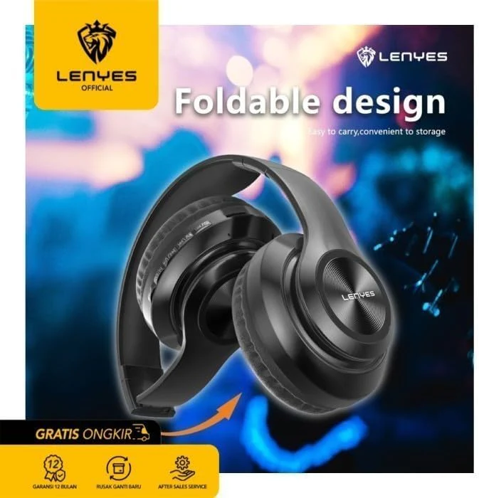 LENYES BASS STEREO WIRELESS HEADSET - Image 4