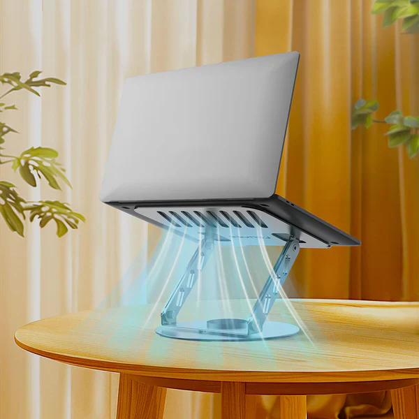 Lenyes CR190 Laptop Stand – 360° Rotating & Foldable (Silver) - Image 4