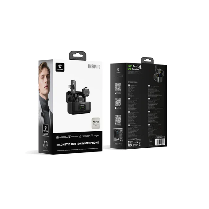 LENYES LM204-TC Wireless Lavalier Microphone with Type-C Charging Port and Intelligent Noise Cancellation - Image 2