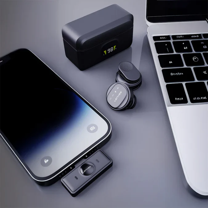 LENYES LM204-TC Wireless Lavalier Microphone with Type-C Charging Port and Intelligent Noise Cancellation - Image 4